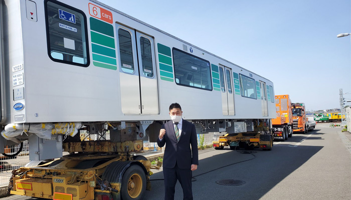 グリーンライン6両化新車両が神戸から横浜に到着！【2022.4】